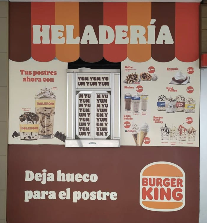 Rotulación interior de gran formato para negocio de restauración con gráfica de pared completa